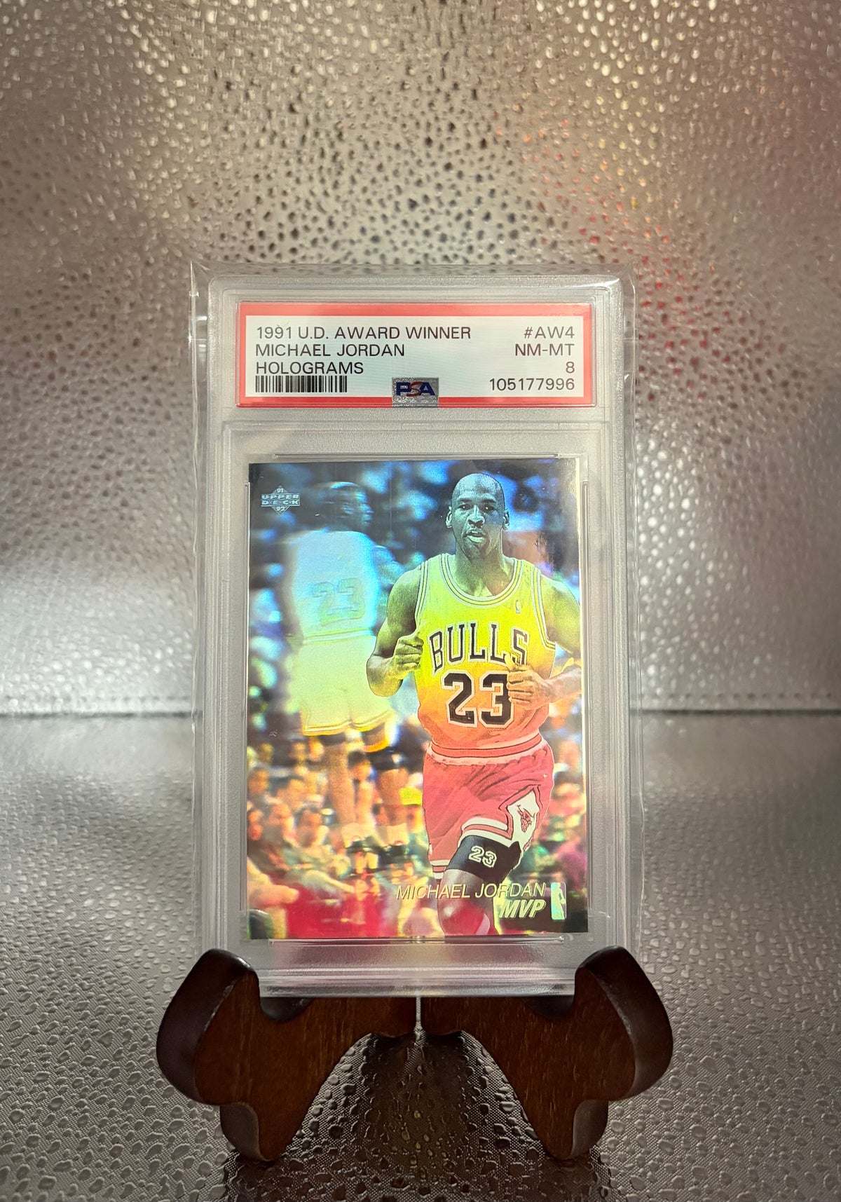1991 U.D. AWARD WINNER MICHEAL JORDAN HOLOGRAM - PSA 8